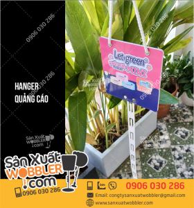 Hanger dây nhựa quảng cáo khăn ướt Let Green