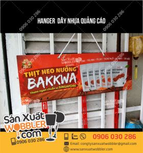 Hanger dây nhựa quảng cáo Thị heo nướng Bakkwa