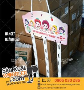 Hanger quảng cáo trái cây sấy gắn 3 dây nhựa