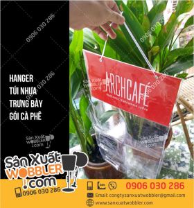 Hanger túi nhựa trưng bày gói Cà phê Arch Café