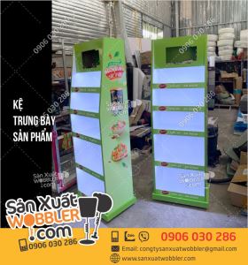 Kệ Gỗ đèn LED trưng bày tại siêu thị