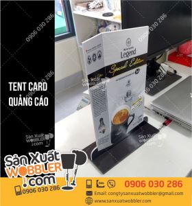 Sản xuât Tent card quảng cáo Cà Phê