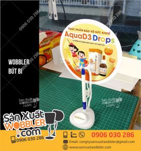 Wobbler bút bi quảng cáo thực phẩm bảo vệ sức khỏe AquaD3 Drops