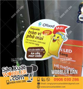 Wobbler quảng cáo tokpokki tròn vị phô mai