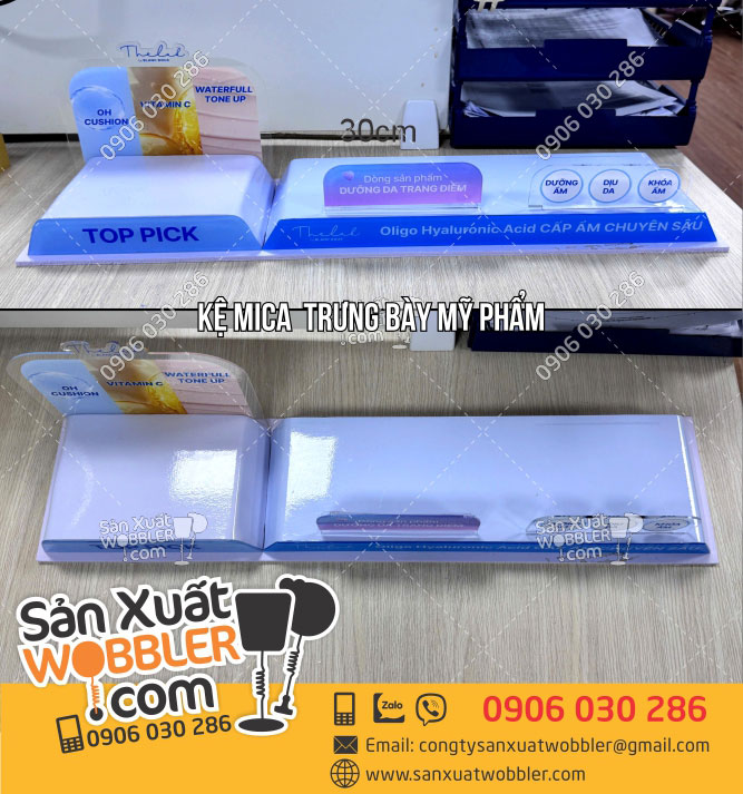 POSM-Kệ-mica-trưng-bày-mỹ-phẩm-The-Lab