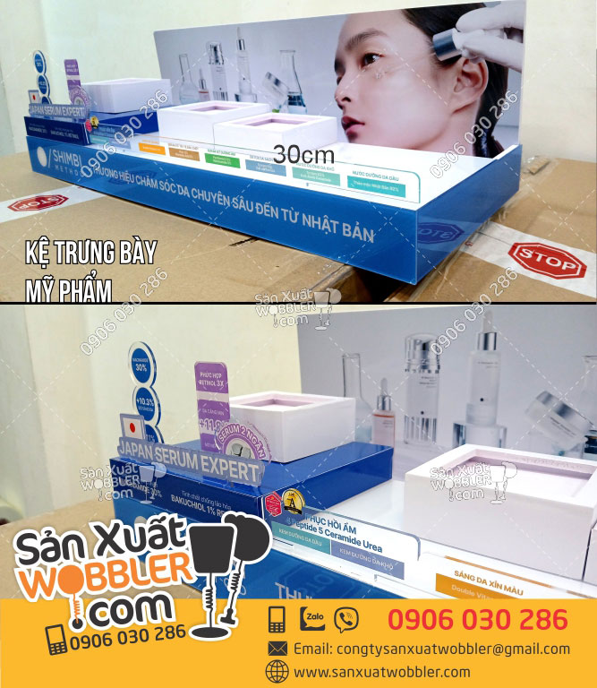 POSM-Kệ-mica-trưng-bày-mỹ-phẩm