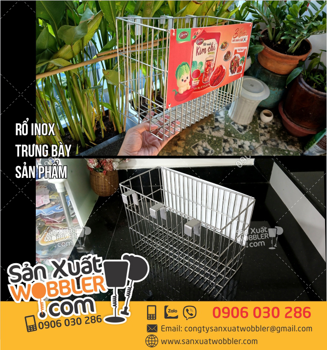 Sản xuất posm chất liệu inox trưng bày sản phẩm