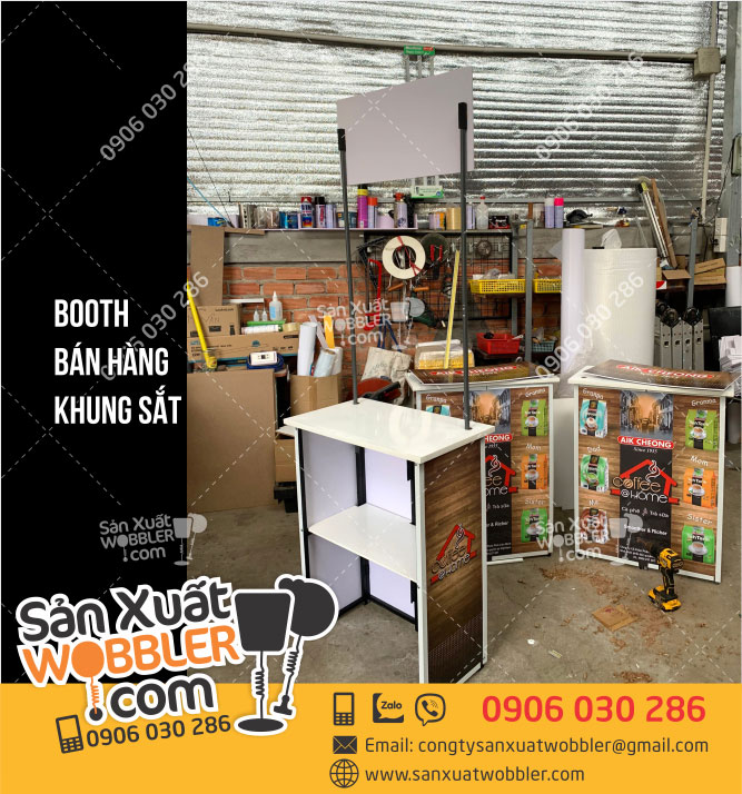 Sản-xuất-Booth-bán-hàng-khung-sắt-Coffe-Aik-Cheong