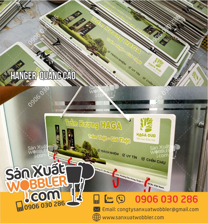 Sản-xuất-Hanger-quảng-cáo-Trầm-Hương-Haga-đóng-gói-dạng-túi