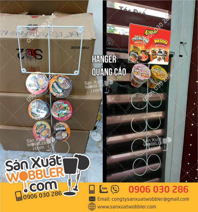 Sản-xuất-Hanger-sắt-dạng-dây-pháo-trưng-bày-mì-ly