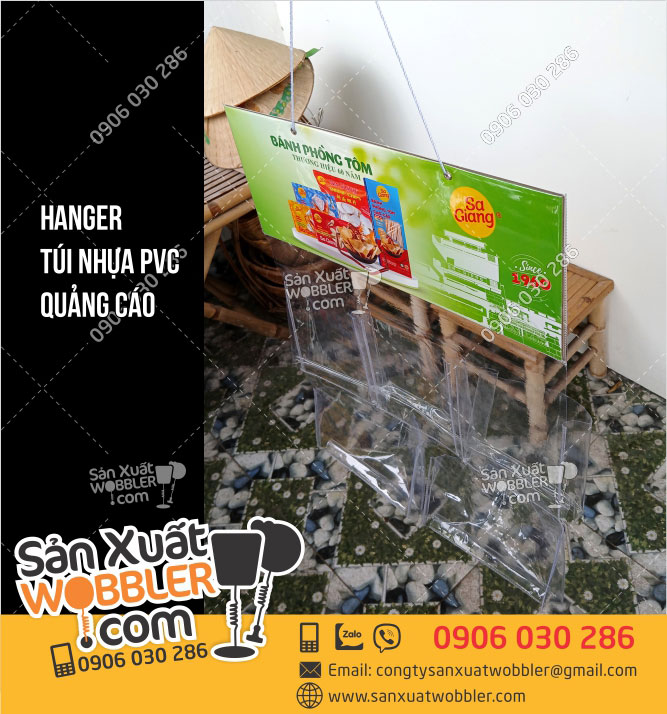 Sản-xuất-Hanger-túi-nhựa-pvc-quảng-cáo-bánh-phồng-tôm-Sa-Giang