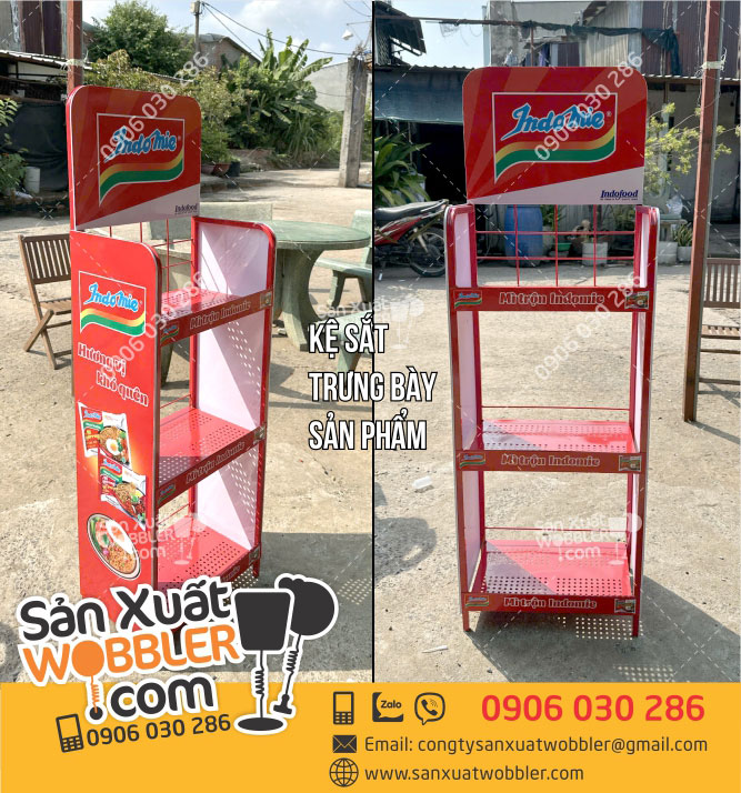 Sản-xuất-Kệ-sắt-trưng-bày-sản-phẩm-Mì-gói