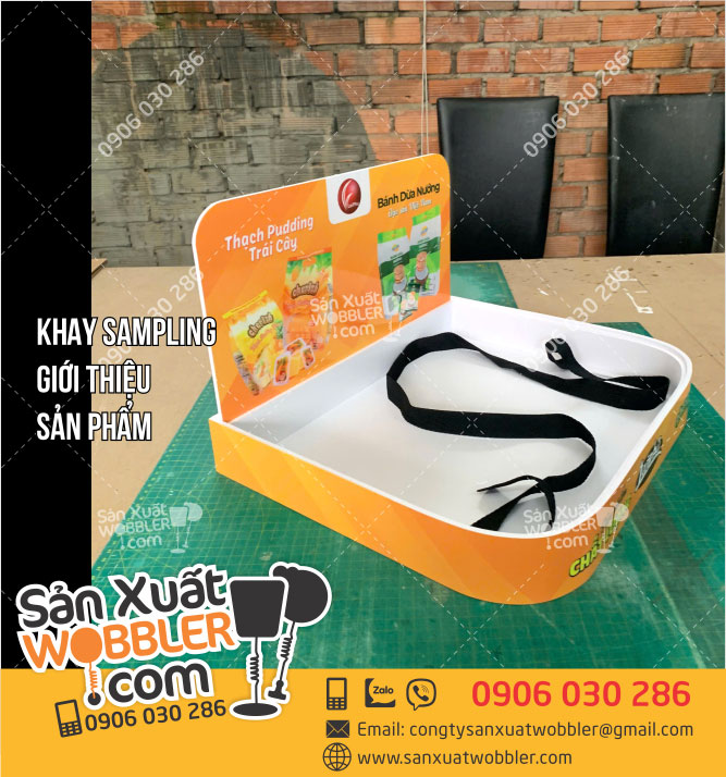 Sản-xuất-Khay-sampling-quảng-cáo-bánh-dừa-nướng