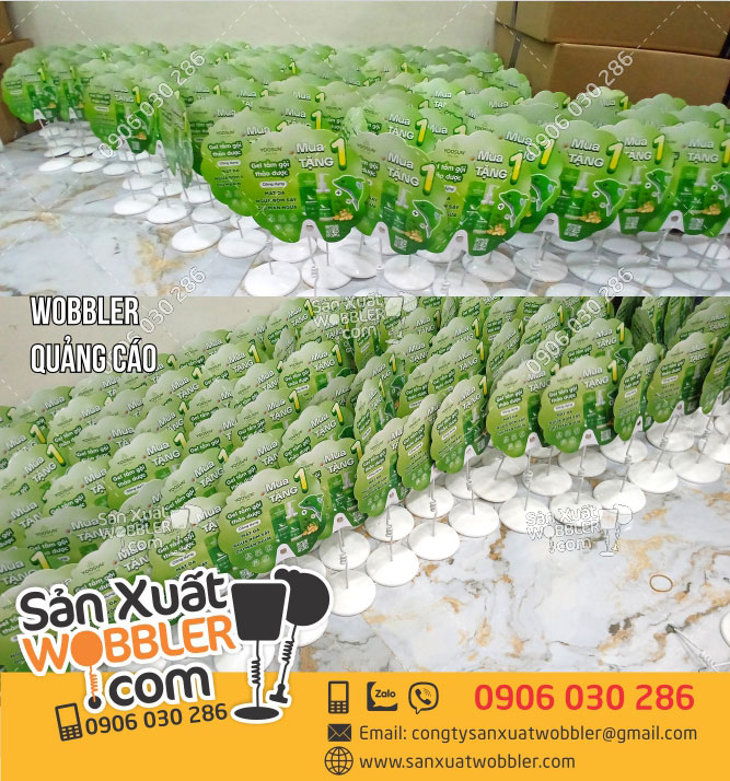 Sản-xuất-Wobbler-đế-nhựa-quảng-cáo-Rau-má