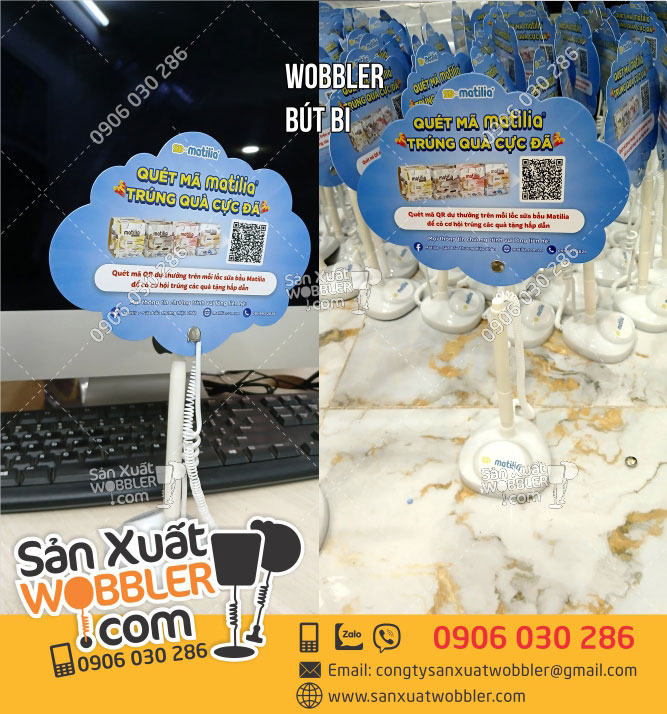 Sản-xuất-Wobbler-bút-bi-quảng-cáo-sản-phẩm-sữa-Matilia