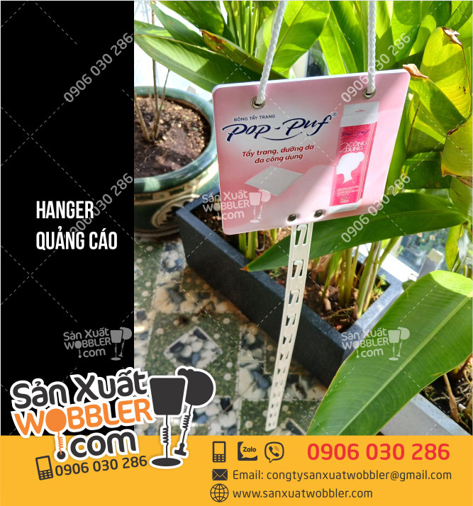 Sản-xuất-hanger-dây-nhựa-quảng-cáo-Bông-tẩy-trang