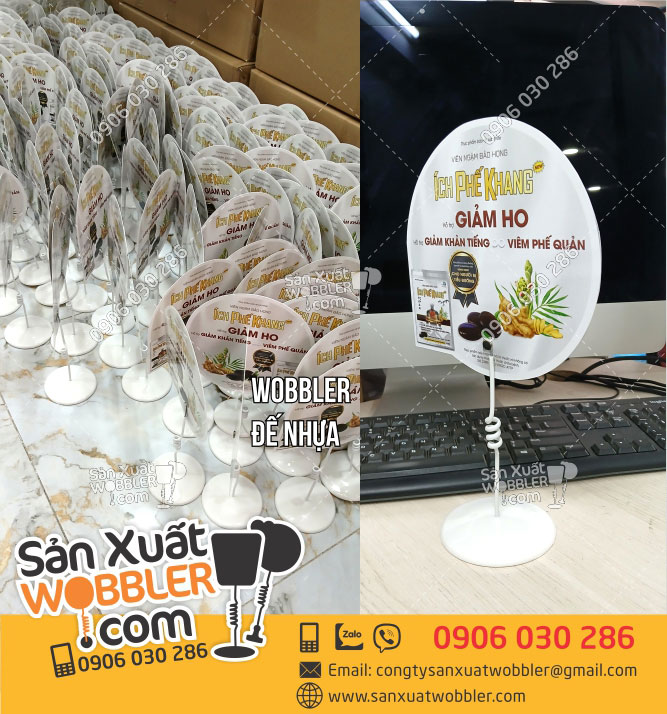 Sản-xuất-wobbler-đế-nhựa-quảng-cáo-viên-ngậm-giảm-ho