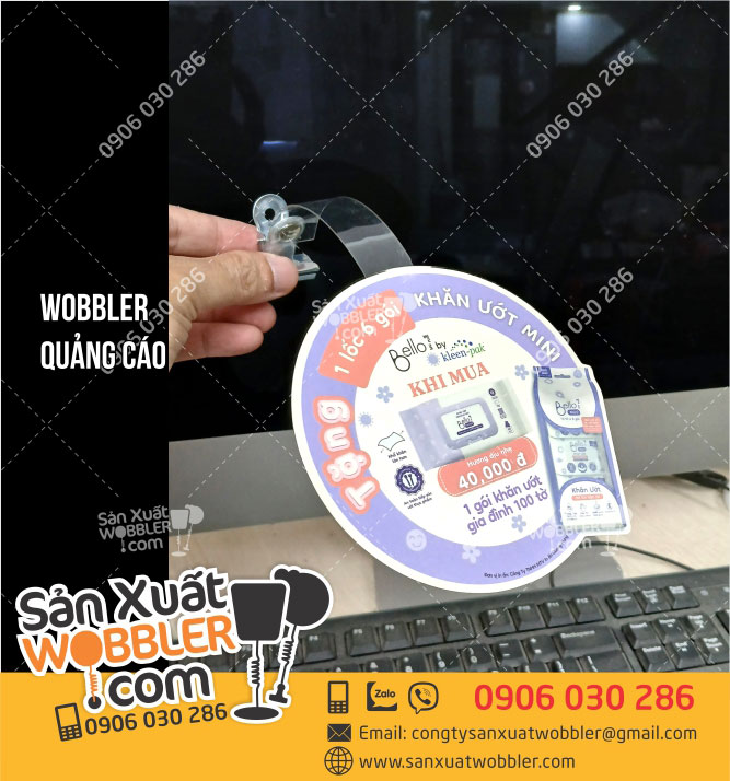 wobbler-quảng-cáo-khăn-ướt-mini-Bello