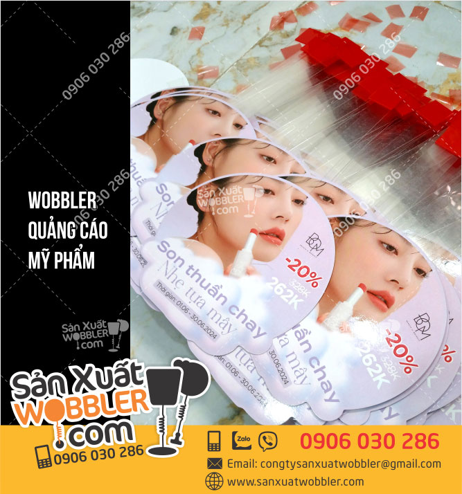 wobbler-quảng-cáo-thân-nhựa-loại-dán-mỹ-phẩm-son-thuần-chay